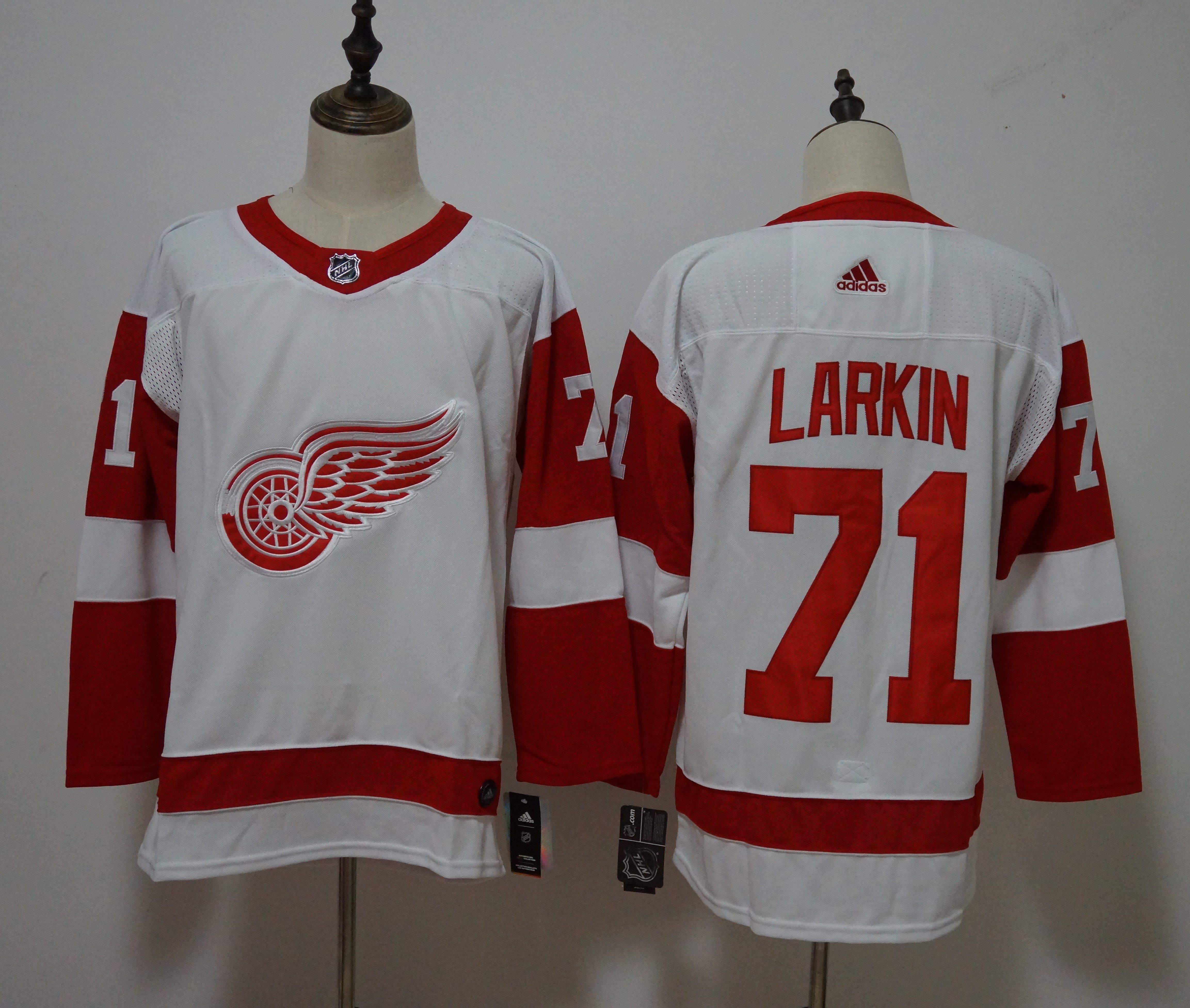 Men Detroit Red Wings #71 Dylan Larkin White Hockey Stitched Adidas NHL Jerseys